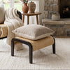Harmony Wicker Footstool with Black Legs