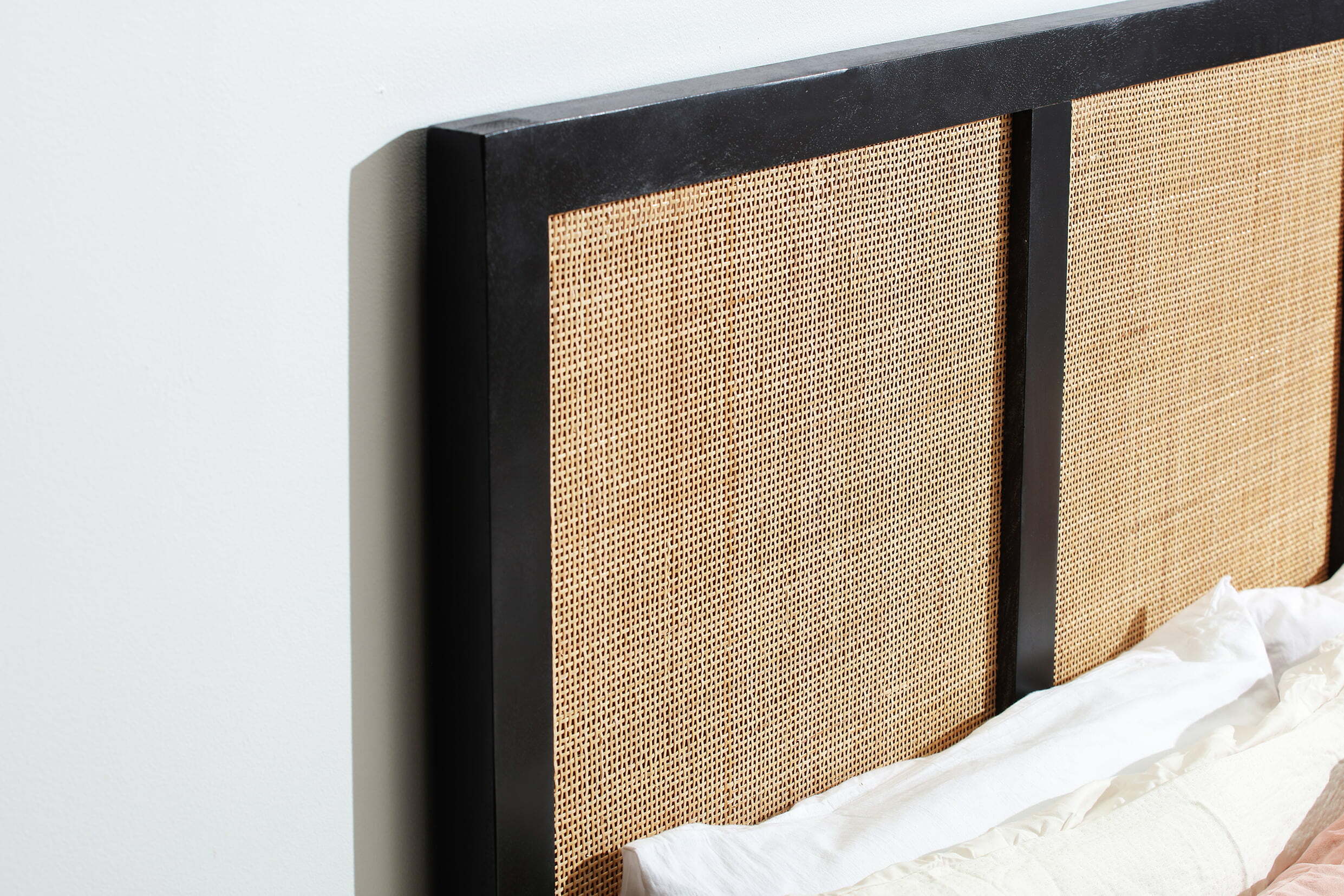 Black wicker headboard discount