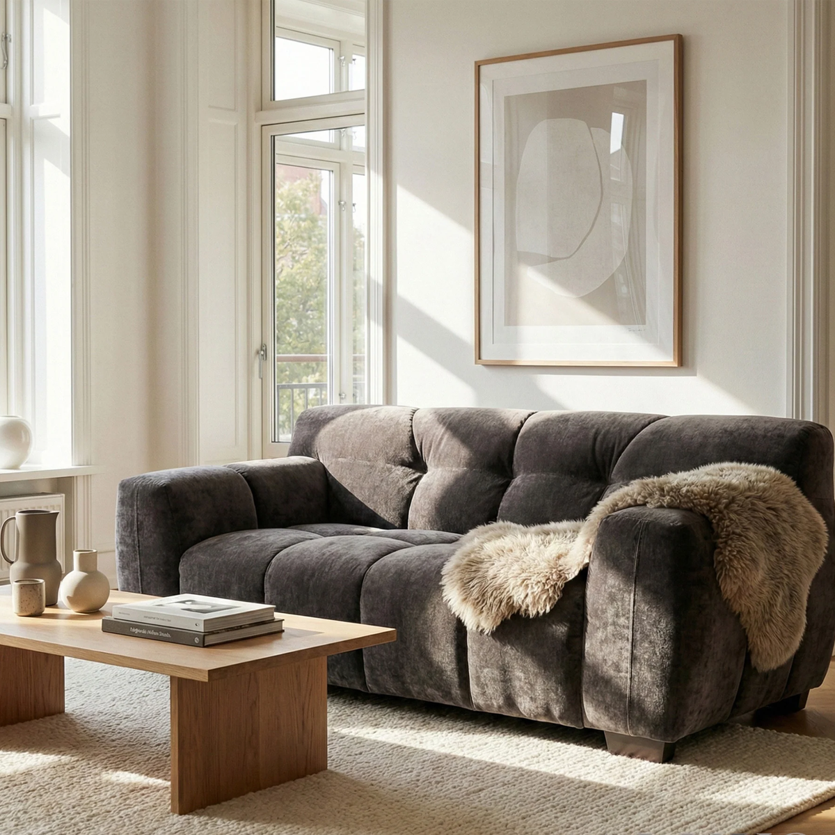 Hendrix 2-Seater Sofa in Chocolate Velvet