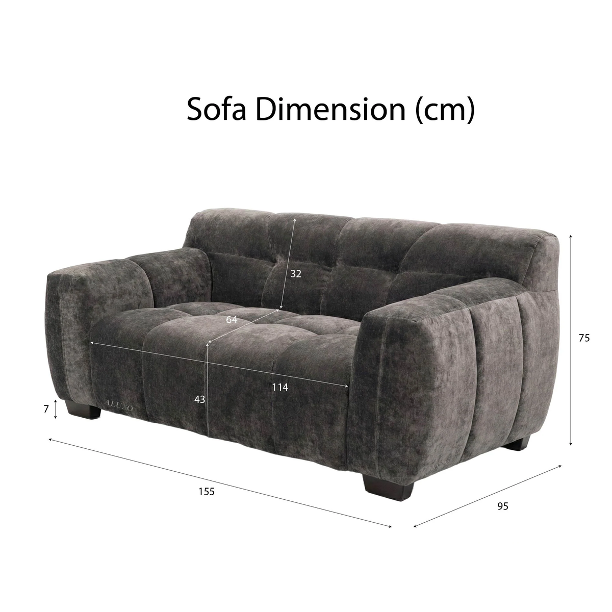Hendrix 2-Seater Sofa in Chocolate Velvet