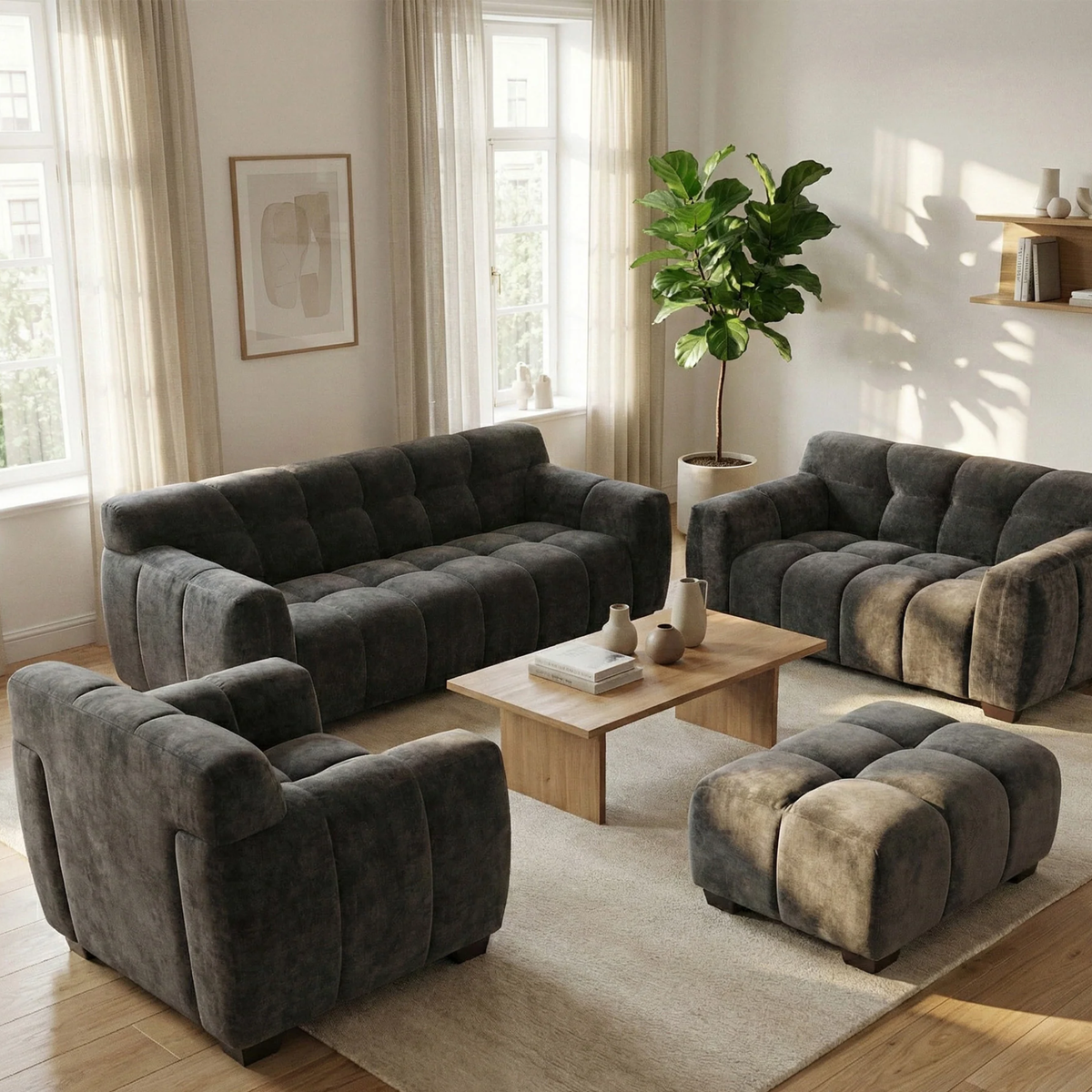 Hendrix 2-Seater Sofa in Chocolate Velvet