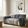 Hendrix 2-Seater Sofa in Steel Grey Velvet