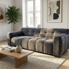 Hendrix 3-Seater Sofa in Steel Grey Velvet