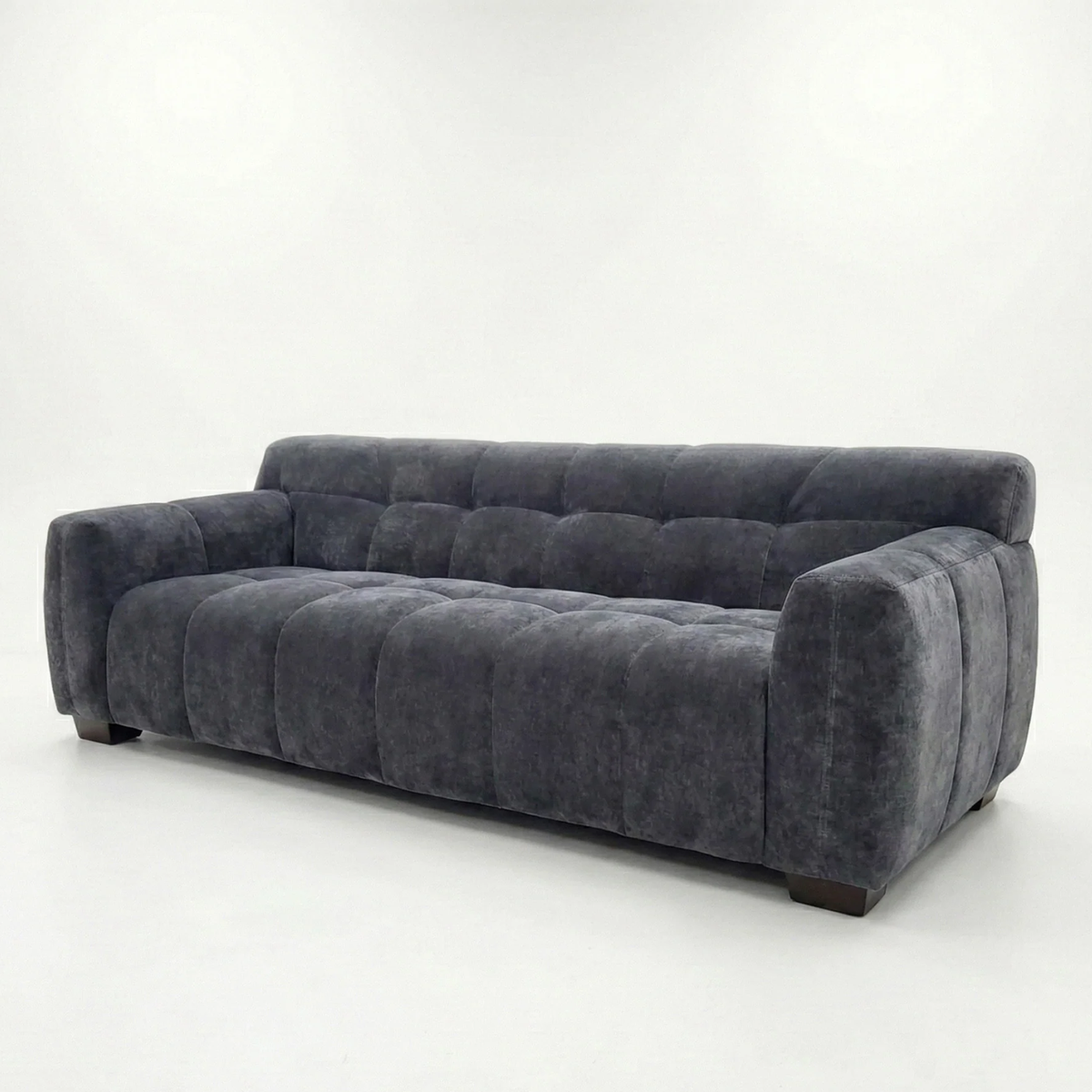 Hendrix 3-Seater Sofa in Steel Grey Velvet