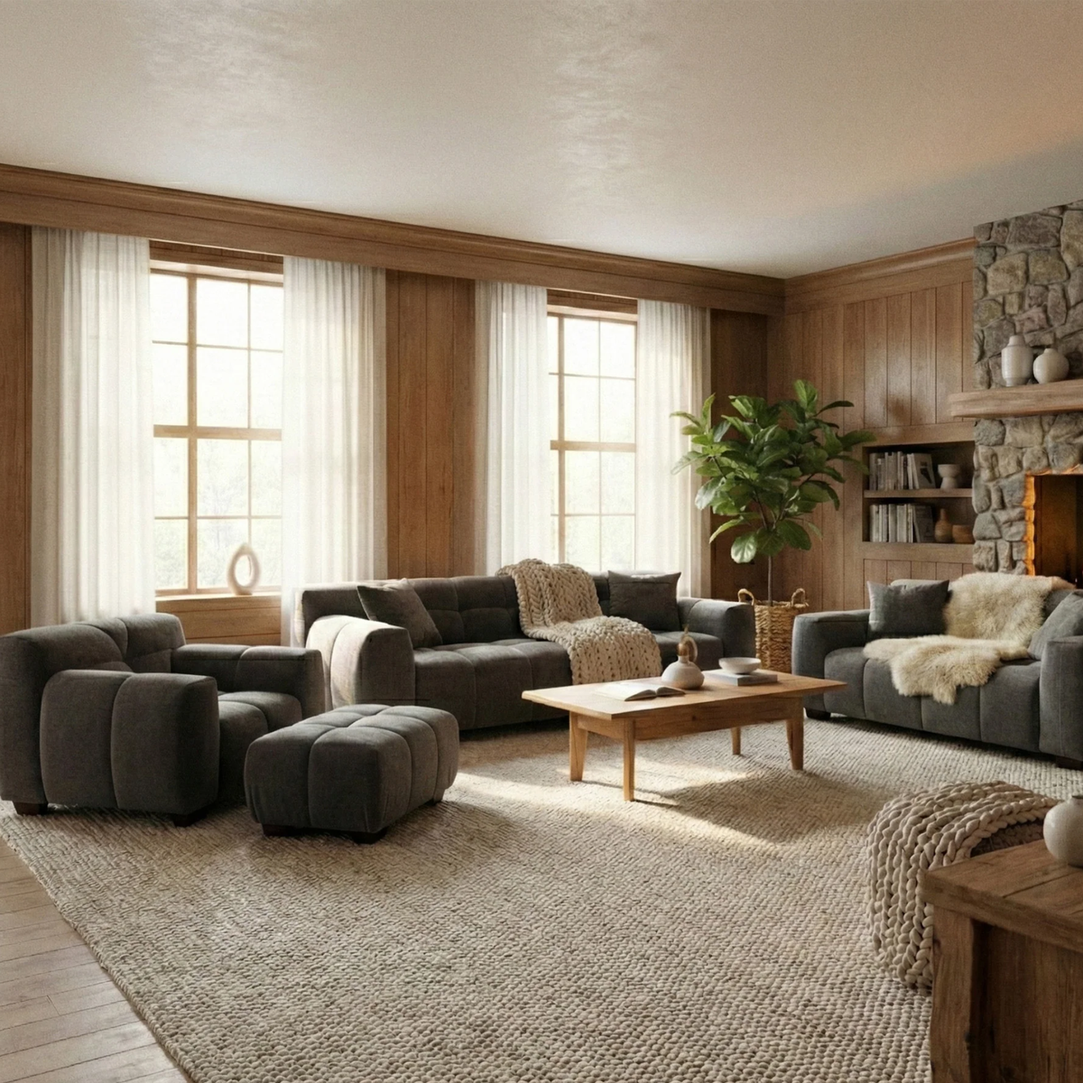 Hendrix 3-Seater Sofa in Steel Grey Velvet
