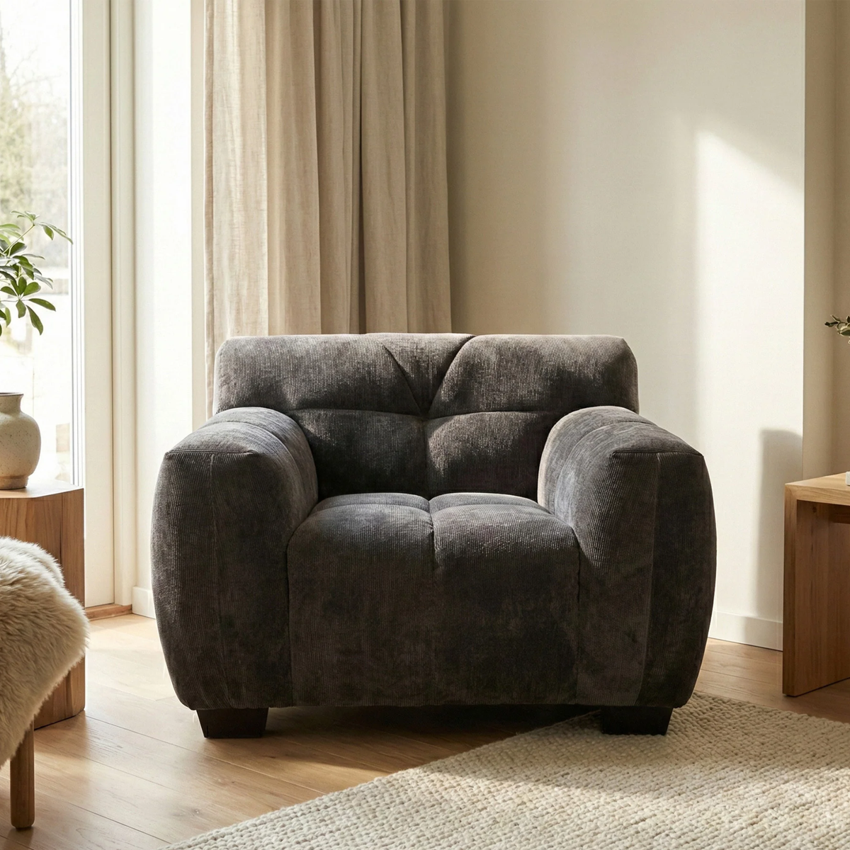 Hendrix Armchair in Chocolate Velvet