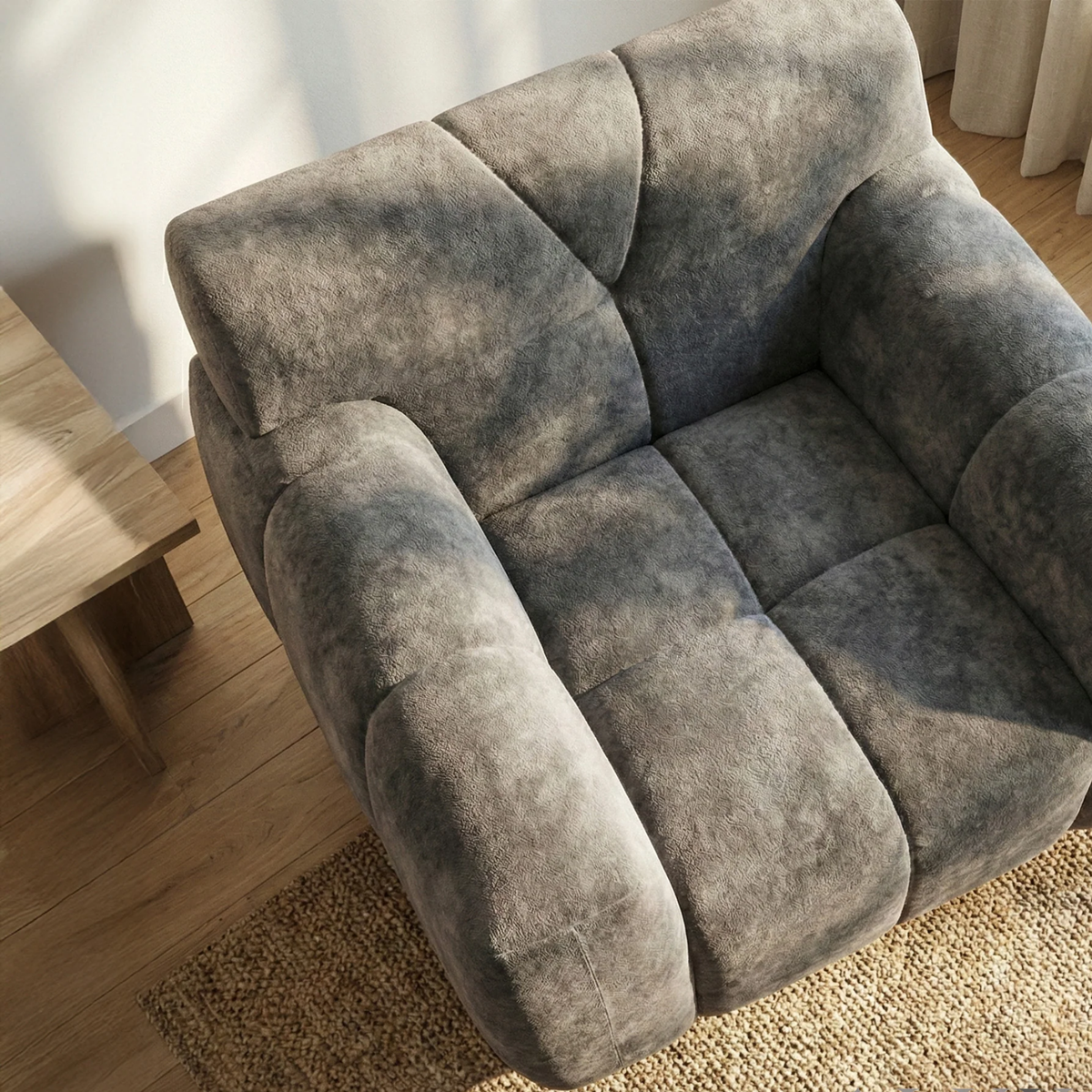 Hendrix Armchair in Steel Grey Velvet