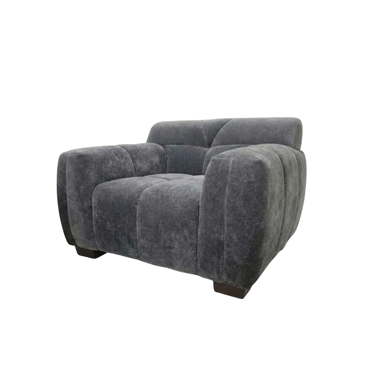 Hendrix Armchair in Steel Grey Velvet