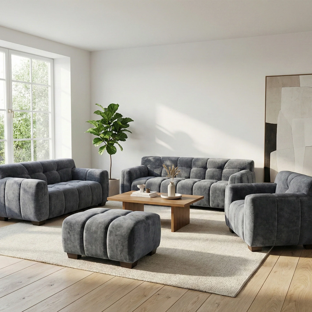 Hendrix Armchair in Steel Grey Velvet