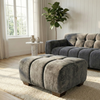 Hendrix Modular Footstool in Steel Grey Velvet