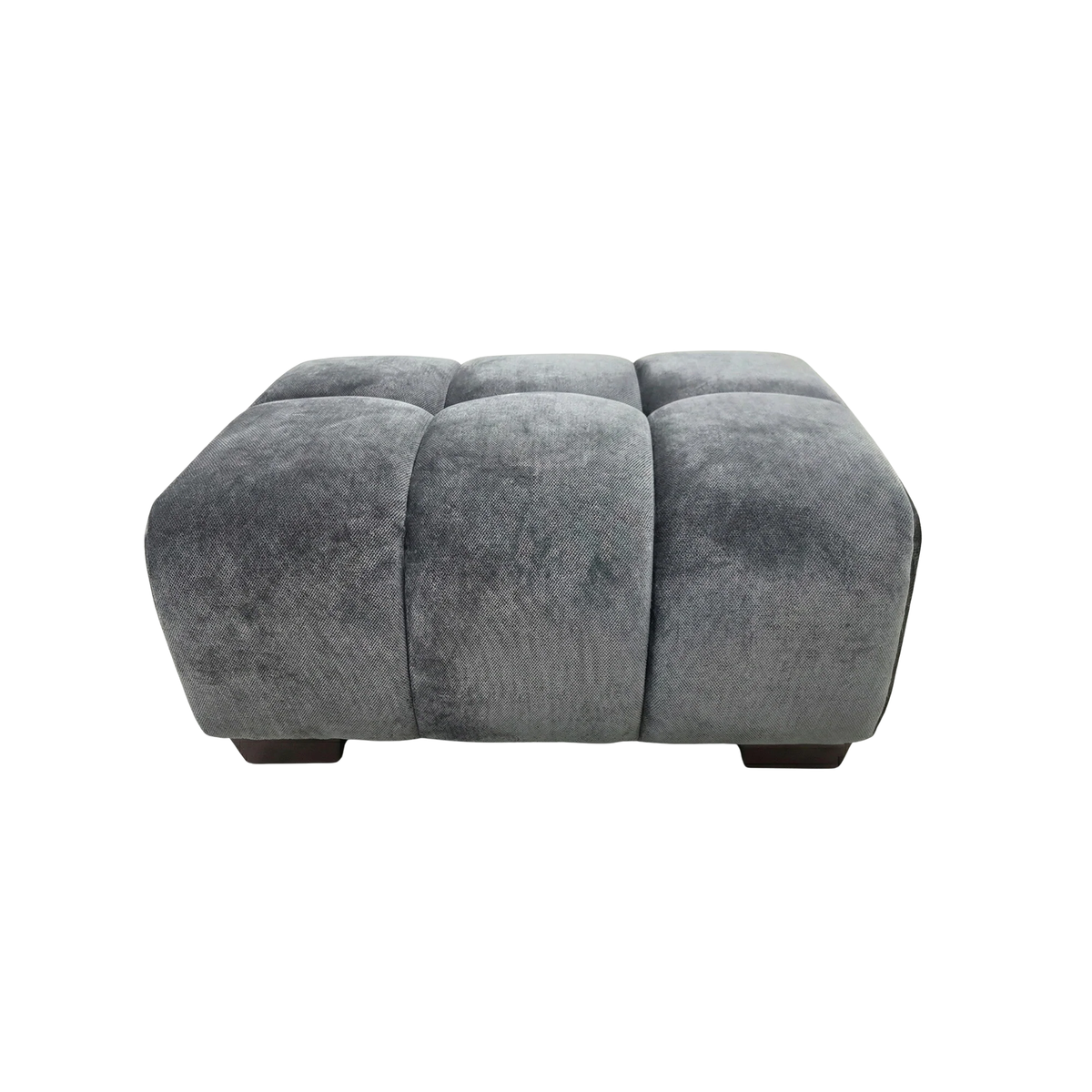 Hendrix Modular Footstool in Steel Grey Velvet