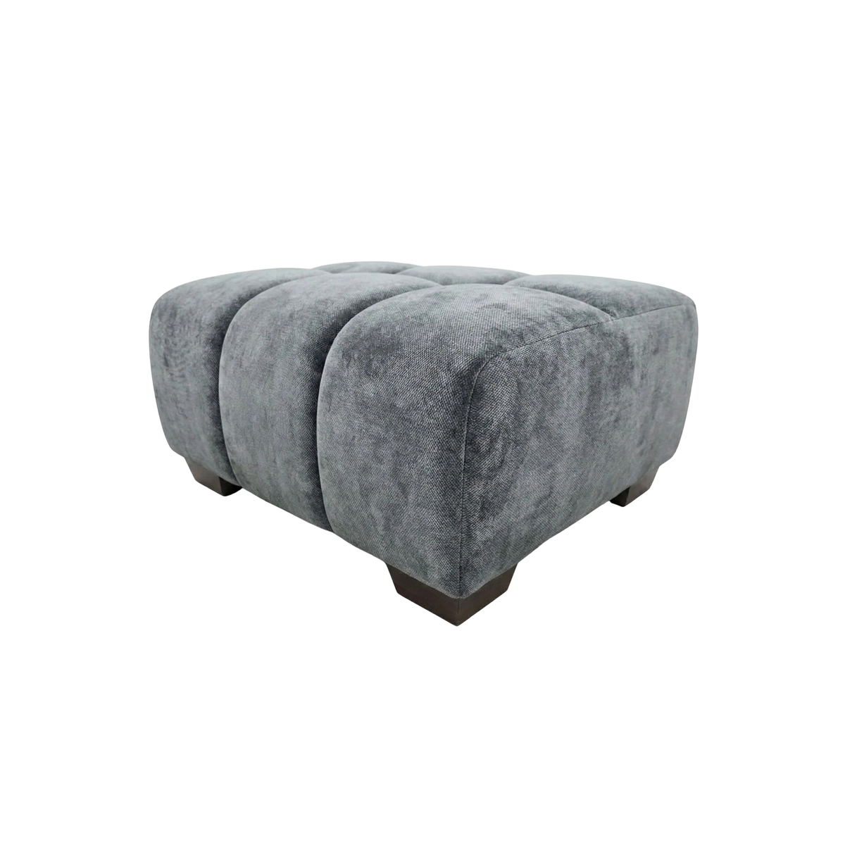 Hendrix Modular Footstool in Steel Grey Velvet