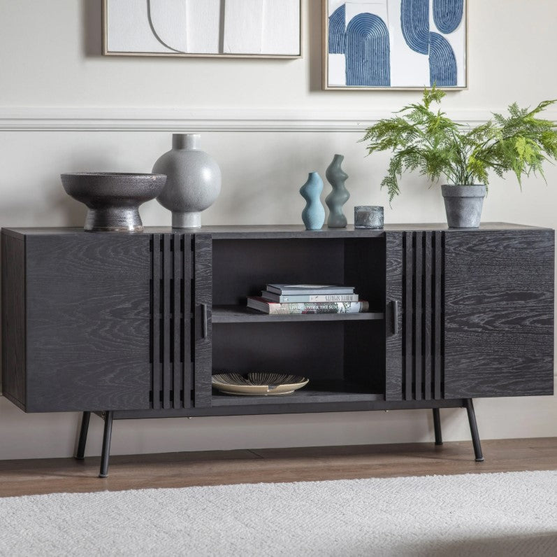 Holsen Black Sideboard 2 Door Sideboard Cabinet