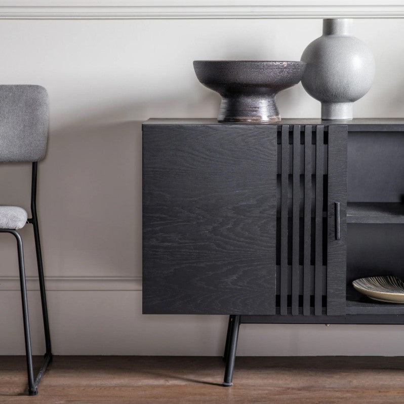 Holsen Black Sideboard 2 Door Sideboard Cabinet