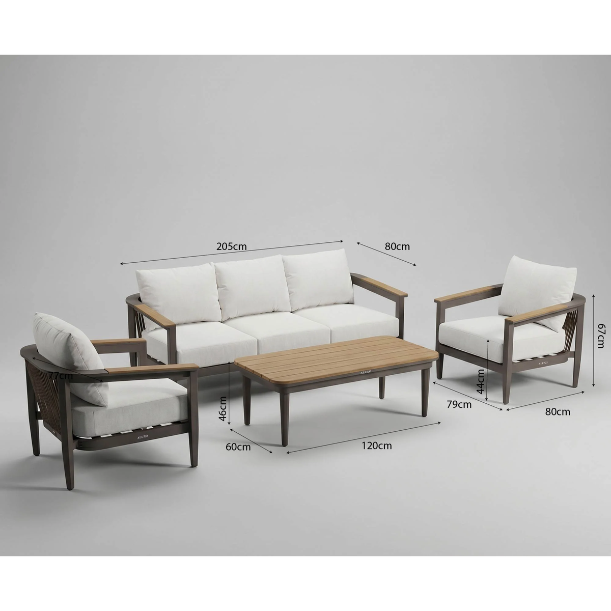 Homer Outdoor Range - Wood - 5 Seater Lounge Set