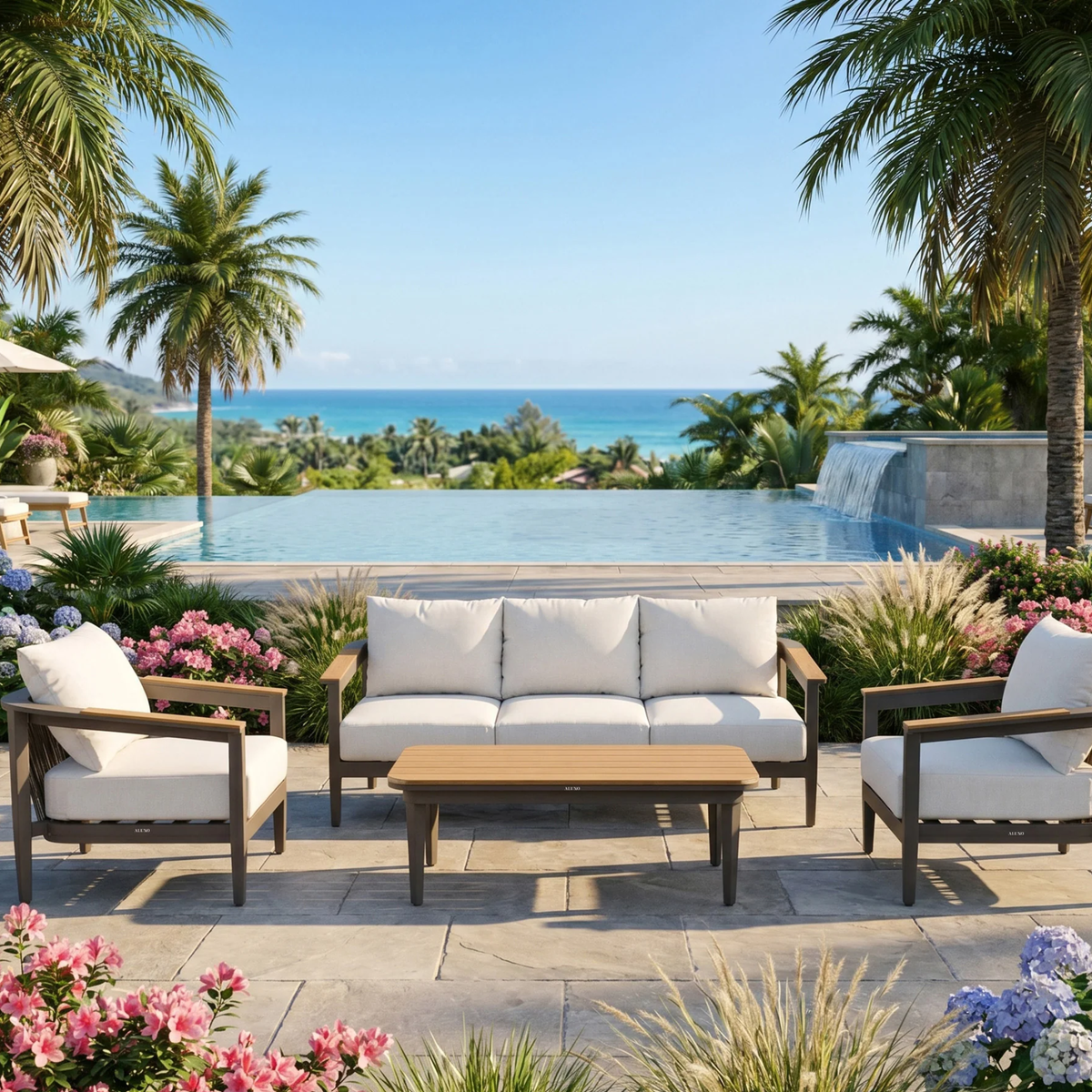 Homer Outdoor Range - Wood - 5 Seater Lounge Set