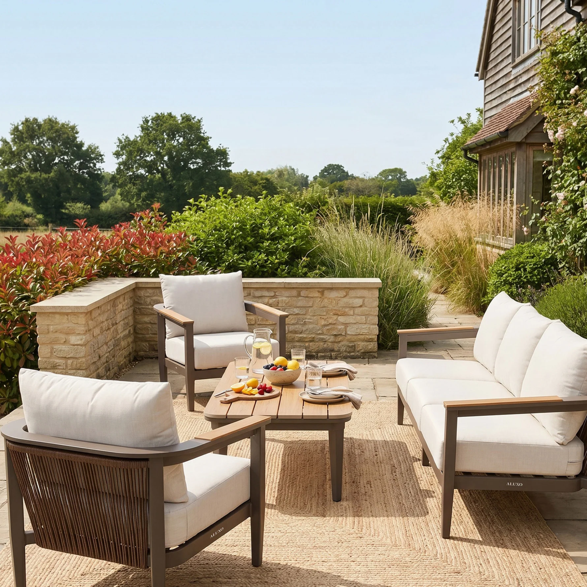 Homer Outdoor Range - Wood - 5 Seater Lounge Set