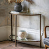 Hudson Metal Console Table with Glass Top Bronze