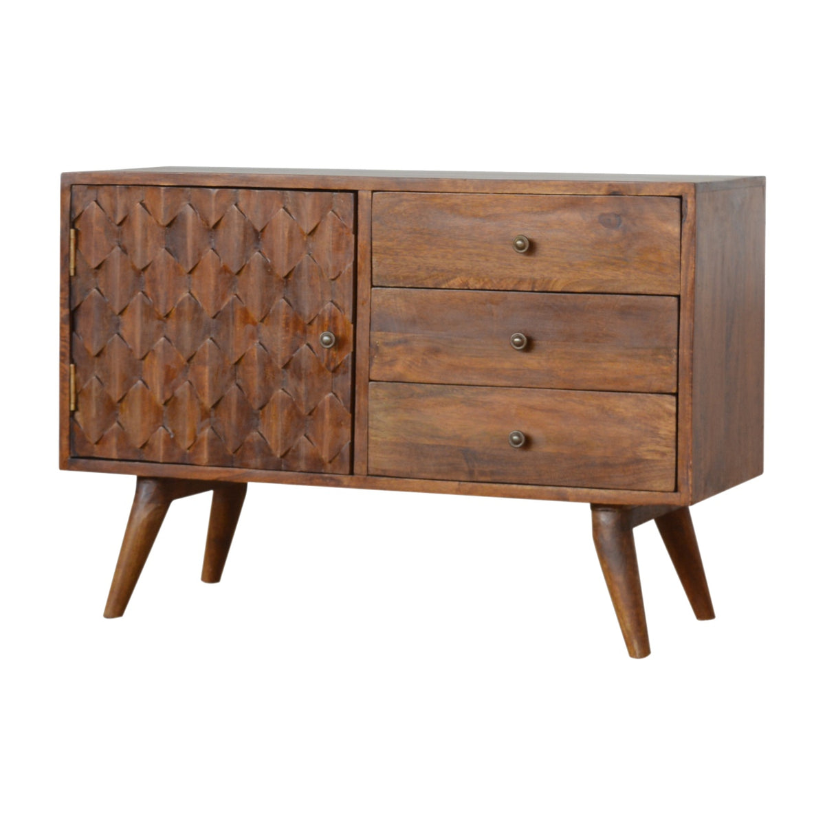 Carved Chestnut 2 Drawer Sideboard with Drawer