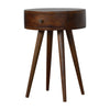 Chestnut Mango Wood Circular Bedside Table