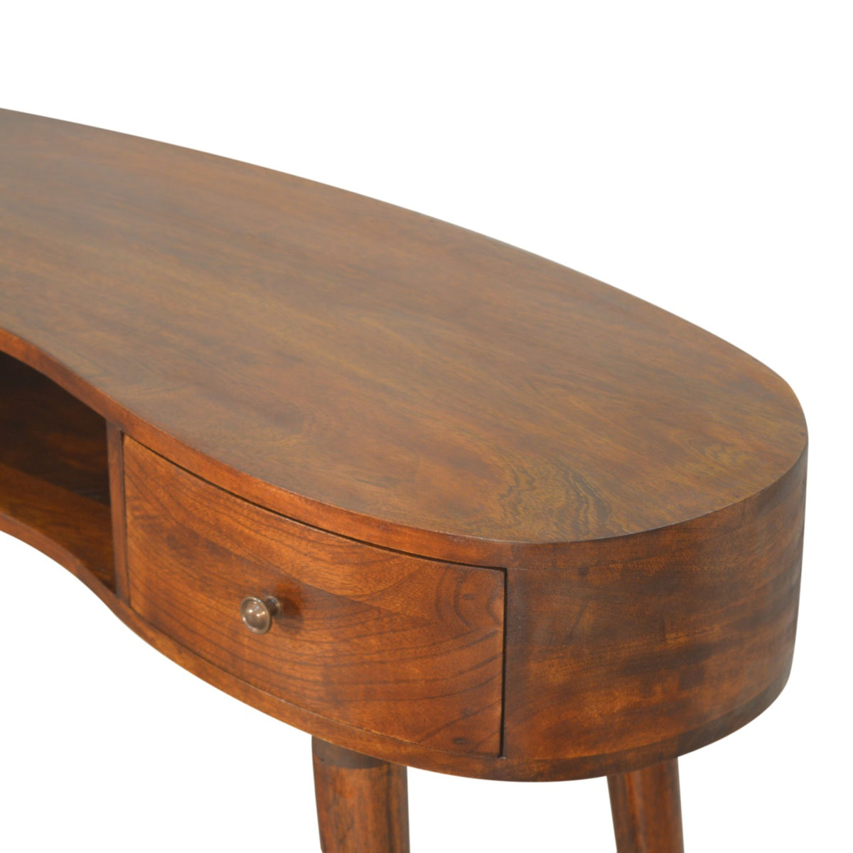 Wave Chestnut 2 Drawer Mango Wood Writing Desk