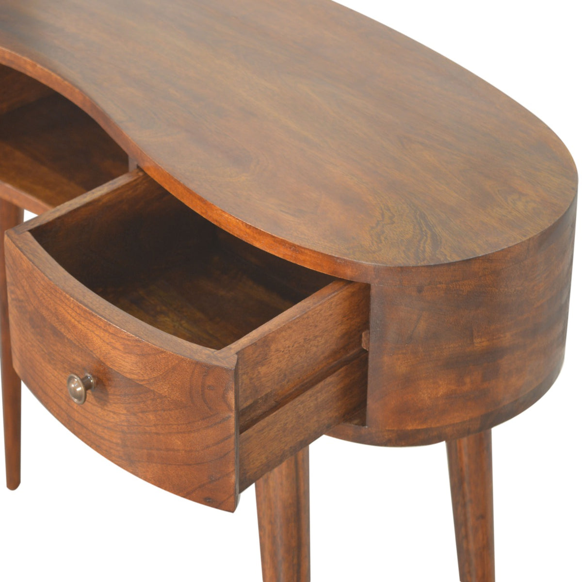 Wave Chestnut 2 Drawer Mango Wood Writing Desk