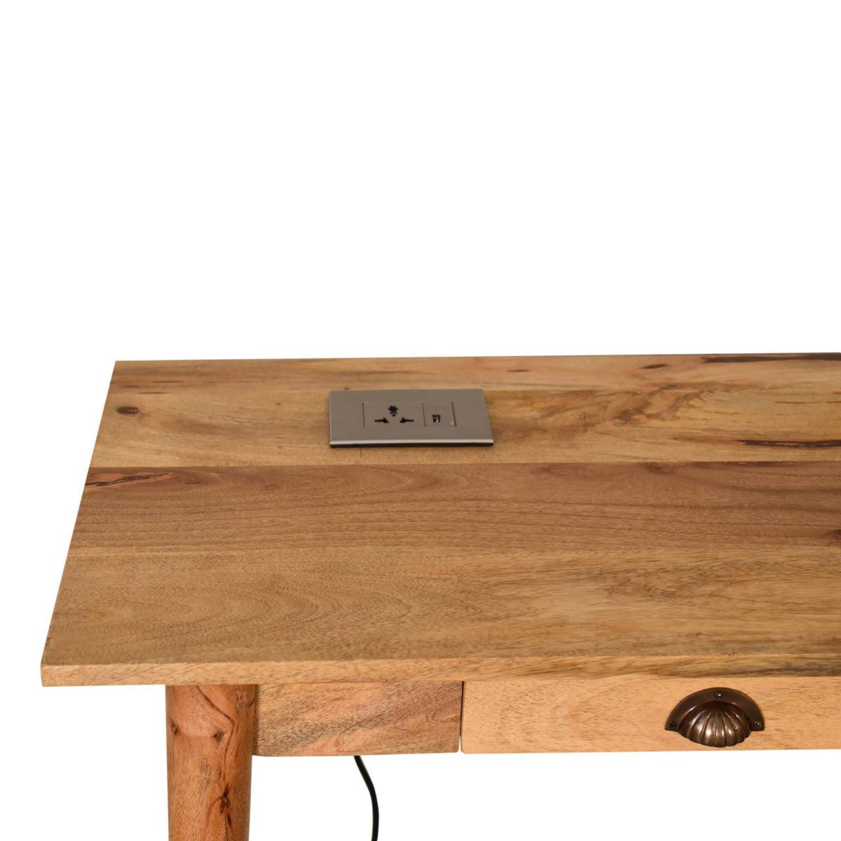 Mango Wood 2 Drawer Desk with Cable Access