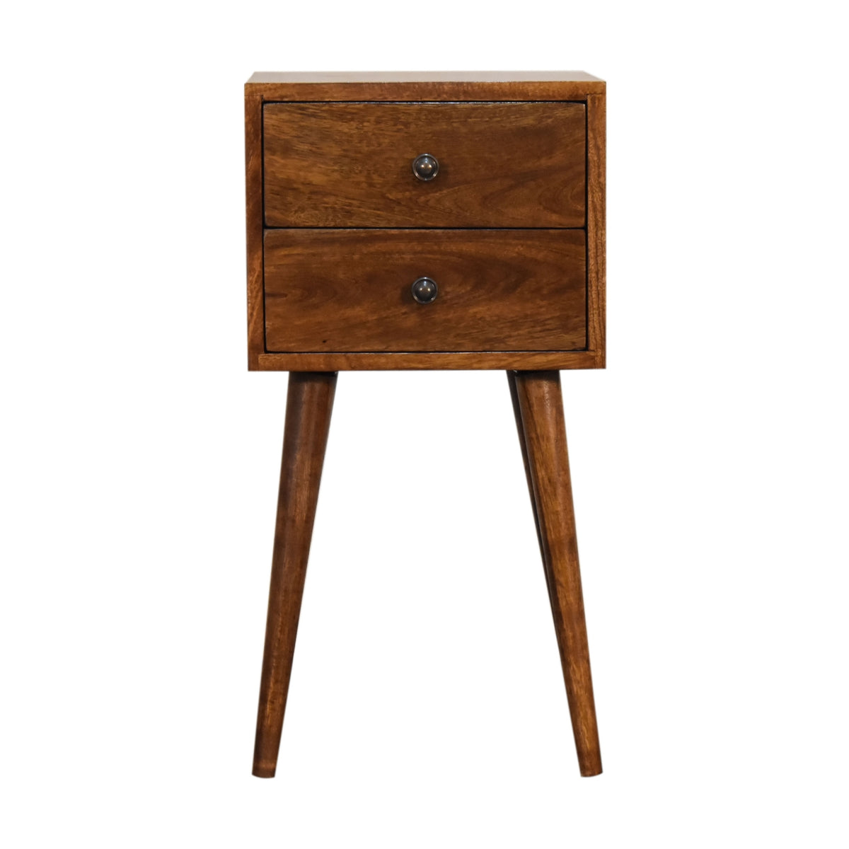 Mini 2 Drawer Chestnut Mango Wood Bedside Table