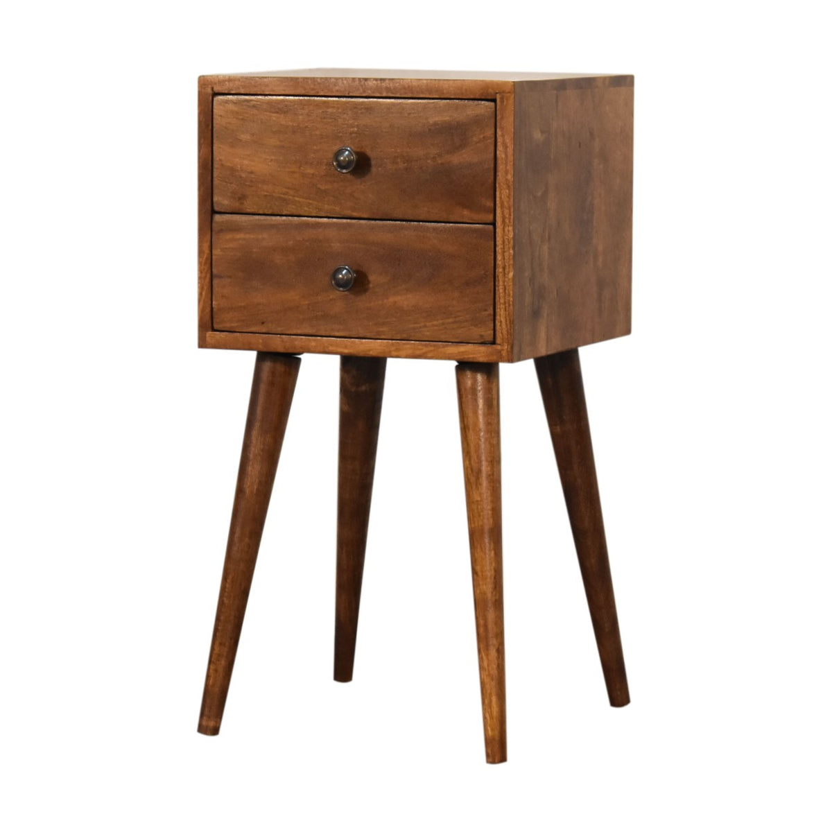 Mini 2 Drawer Chestnut Mango Wood Bedside Table