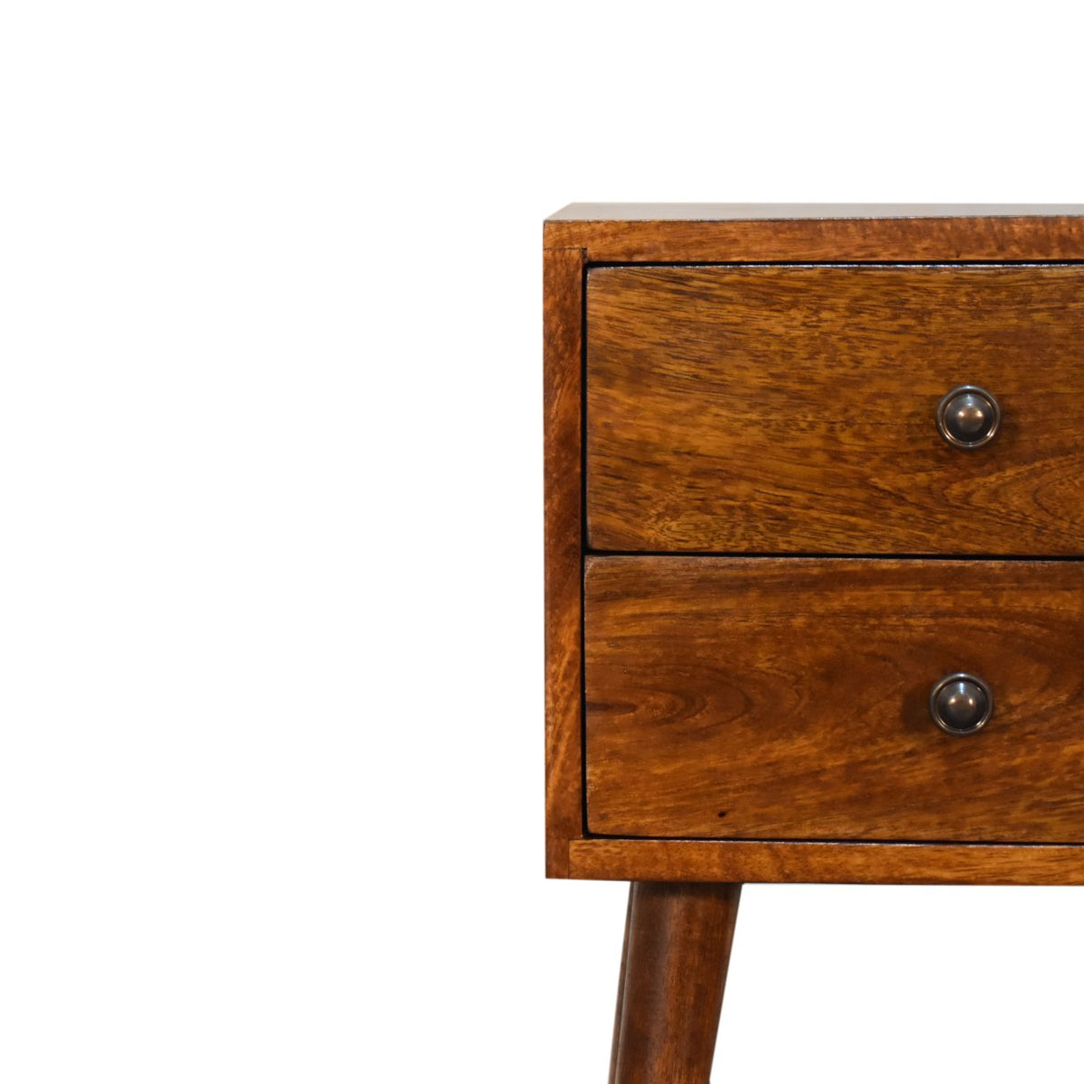 Mini 2 Drawer Chestnut Mango Wood Bedside Table