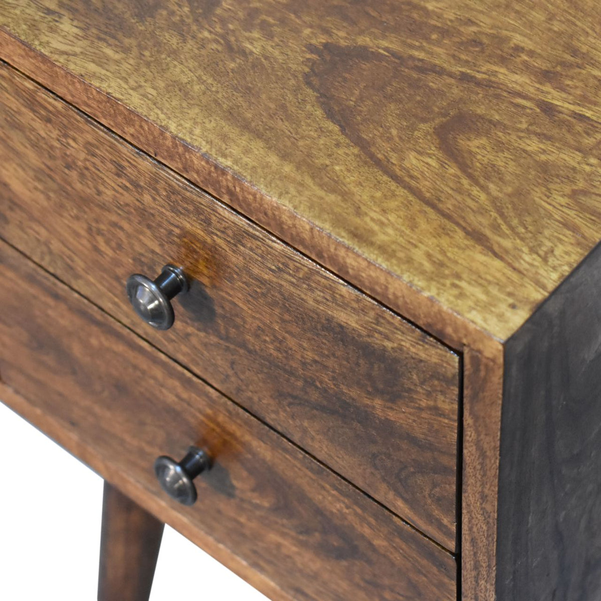 Mini 2 Drawer Chestnut Mango Wood Bedside Table