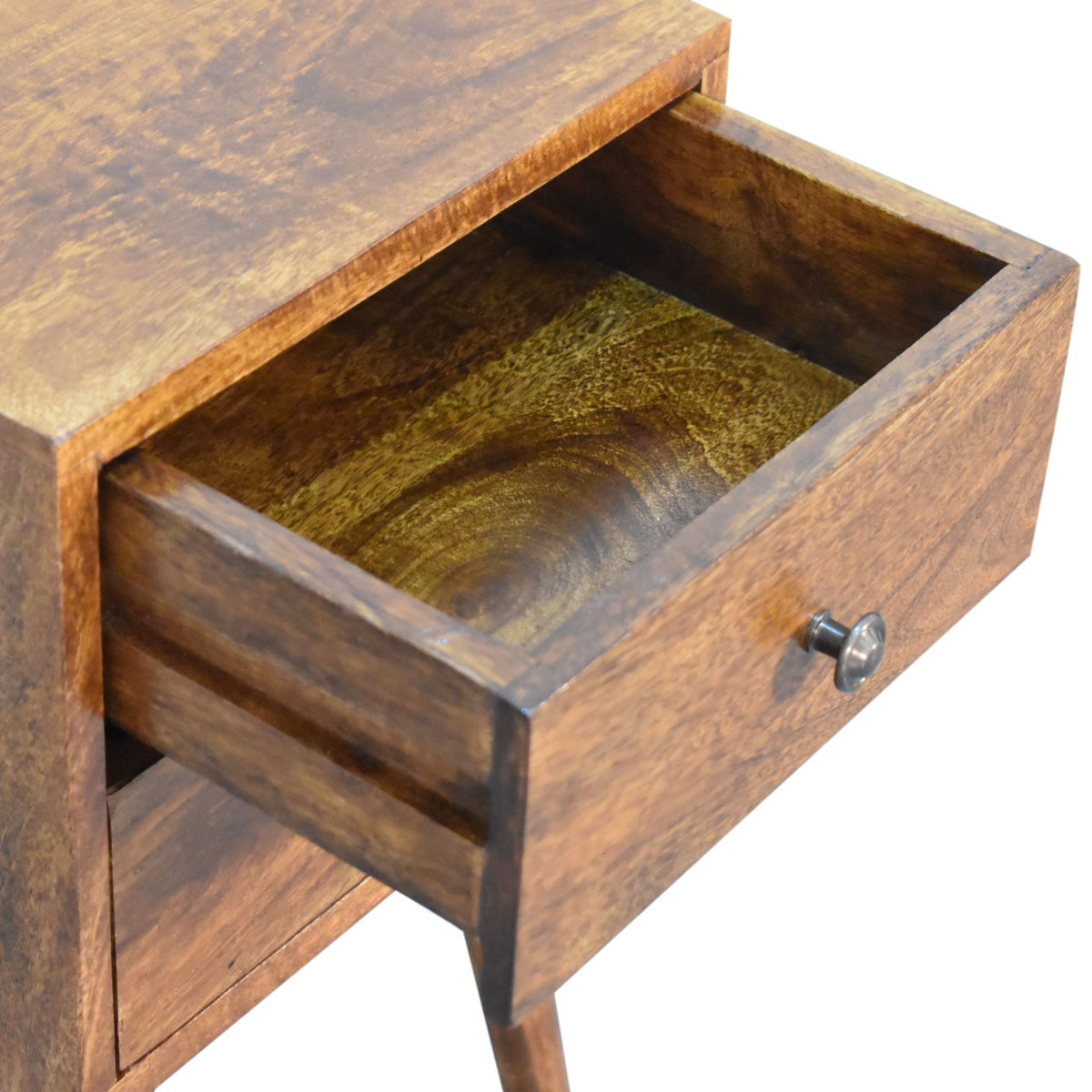 Mini 2 Drawer Chestnut Mango Wood Bedside Table