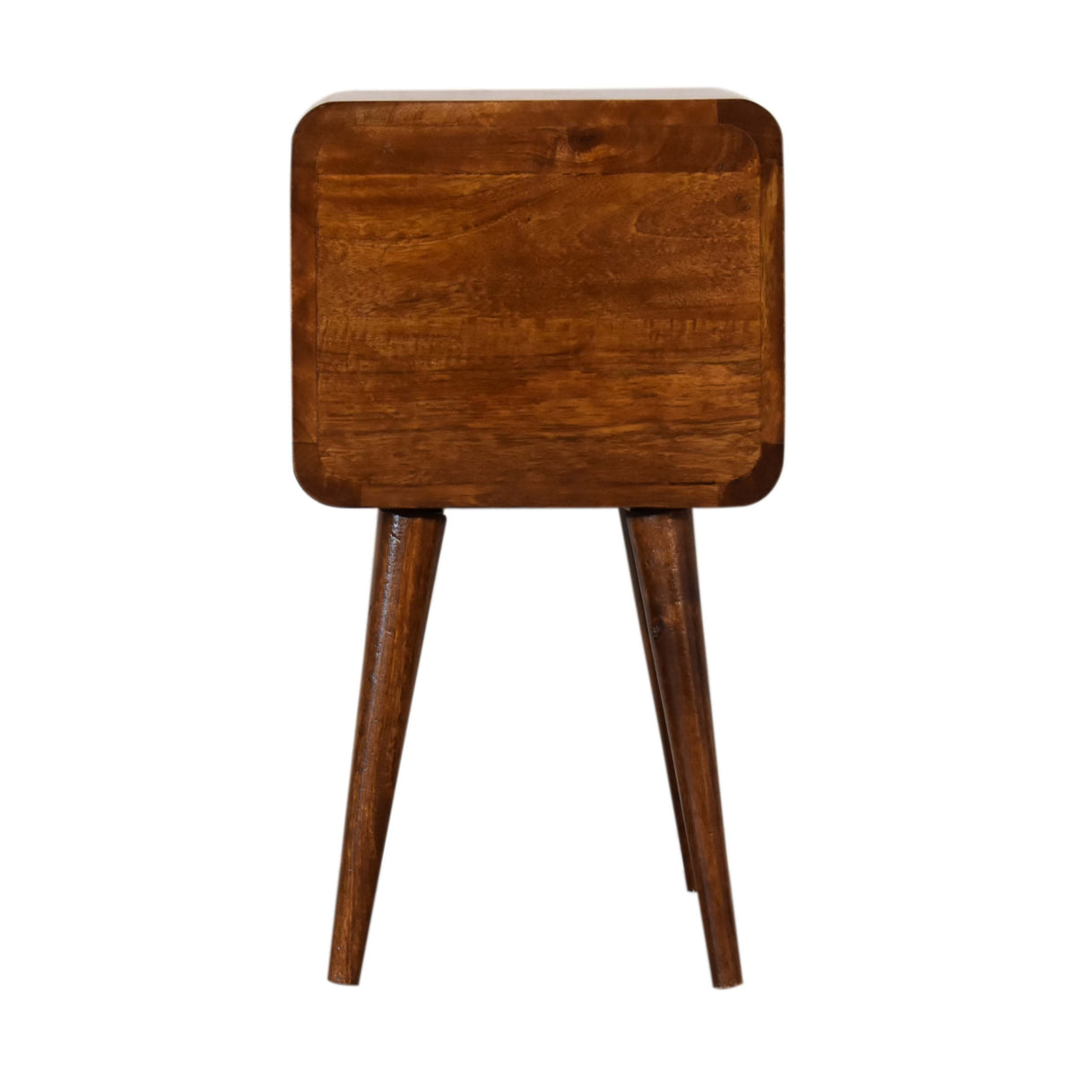 Mini Chestnut Mango Wood Curved Bedside Table