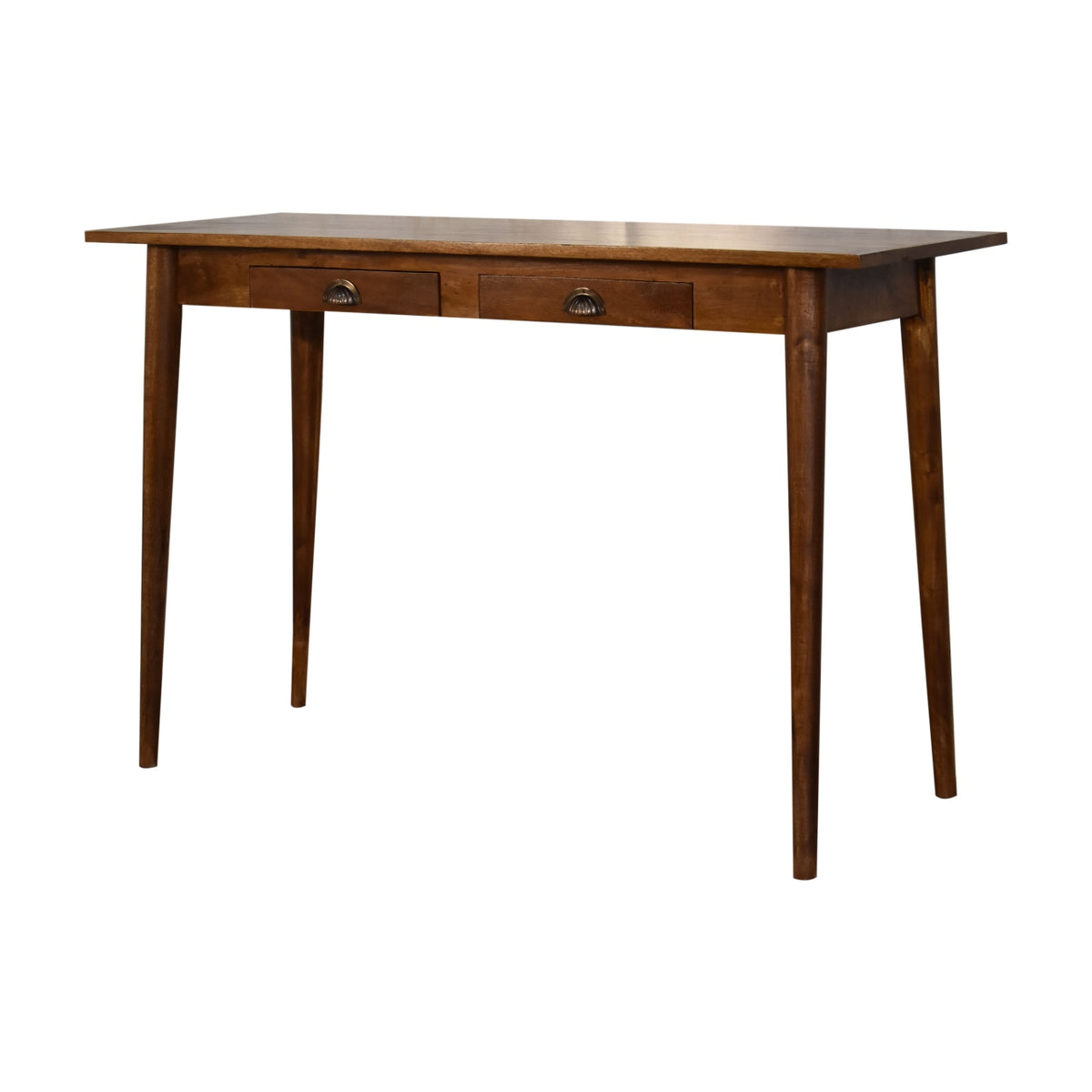 2 Drawer Mango Wood Chestnut Desk Table