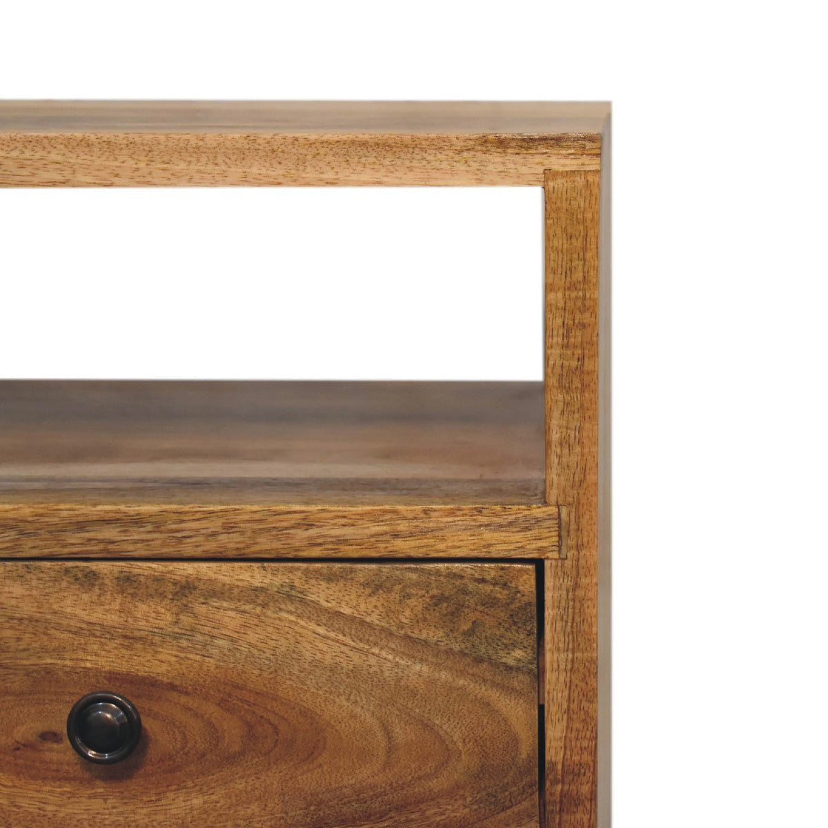 Mini Classic 2 Drawer Open Bedside Table Mango Wood