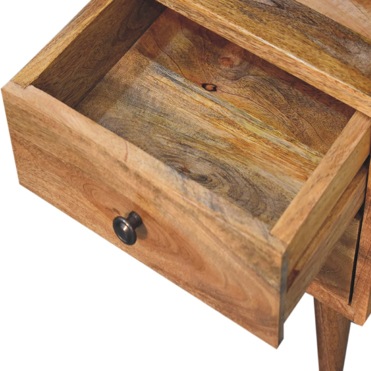 Mini Classic 2 Drawer Open Bedside Table Mango Wood