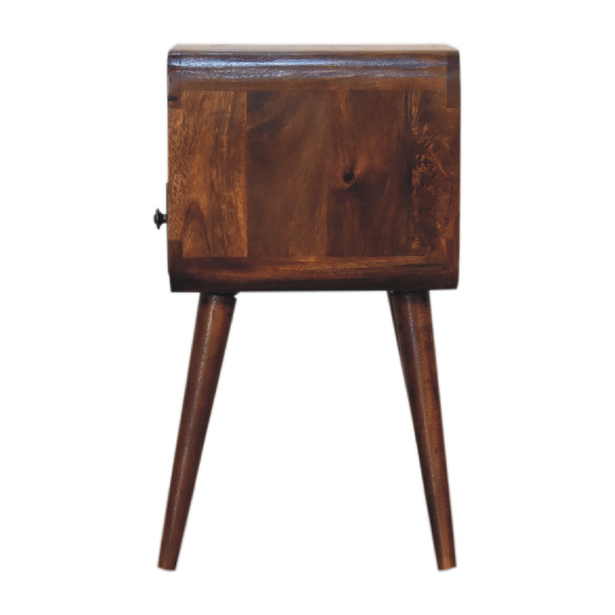 Mini Chestnut Curved Open Bedside Table