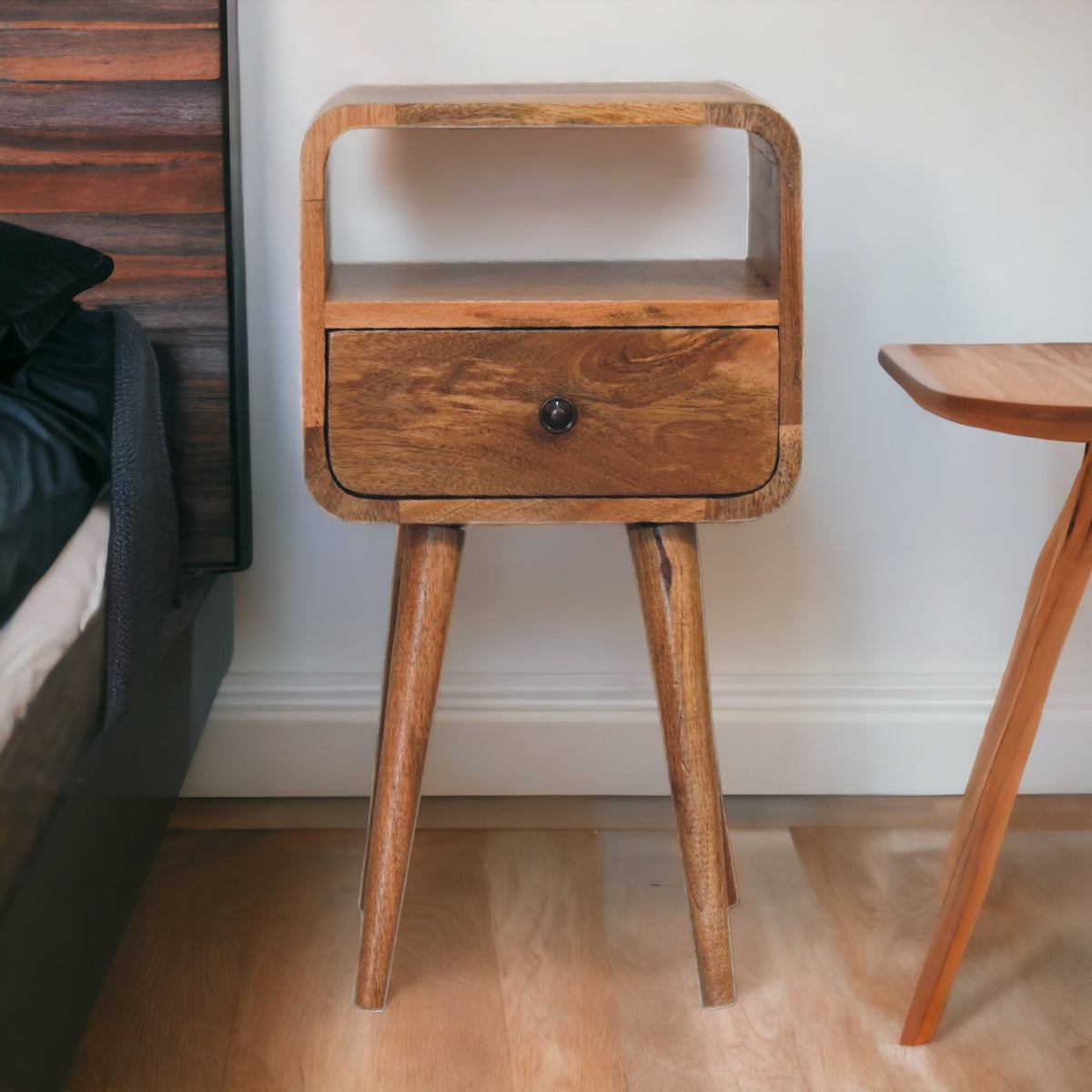 Mini Curved Open Bedside Table