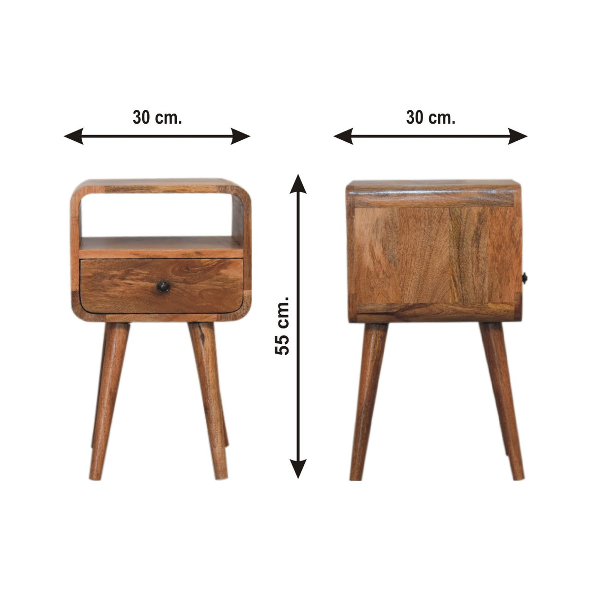 Mini Curved Open Bedside Table