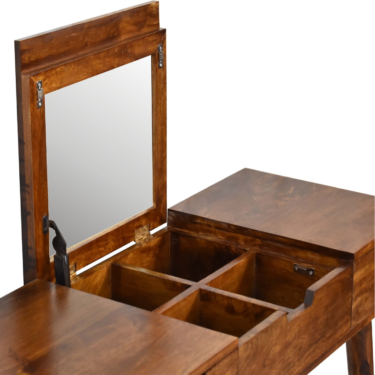 Mango Wood Foldable Mirror Dressing Table