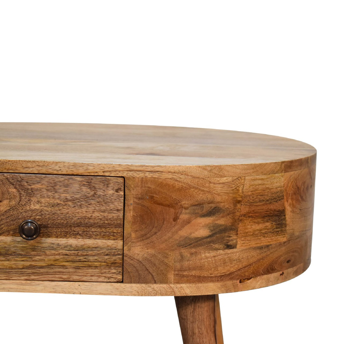 Mini Oak-ish Rounded Mango Wood Coffee Table