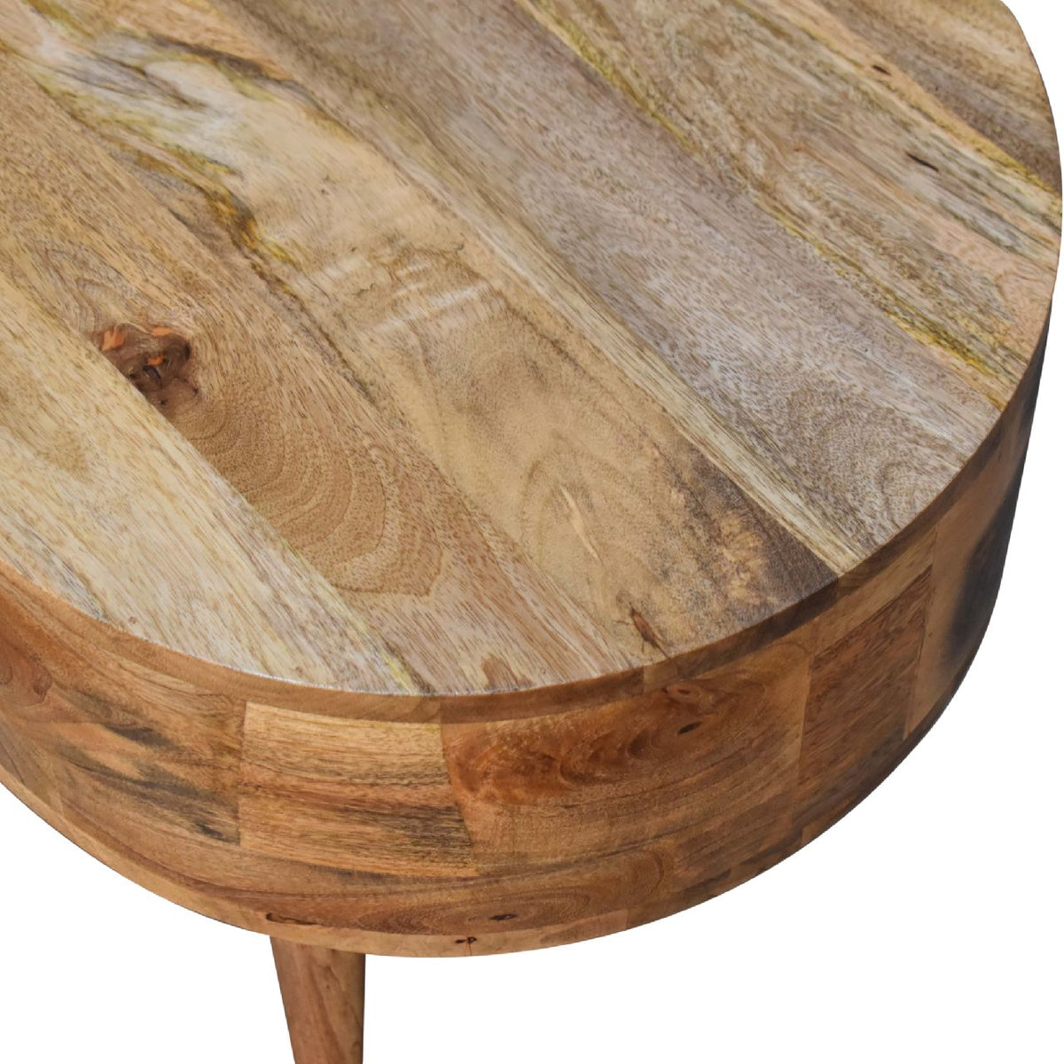 Mini Oak-ish Rounded Mango Wood Coffee Table