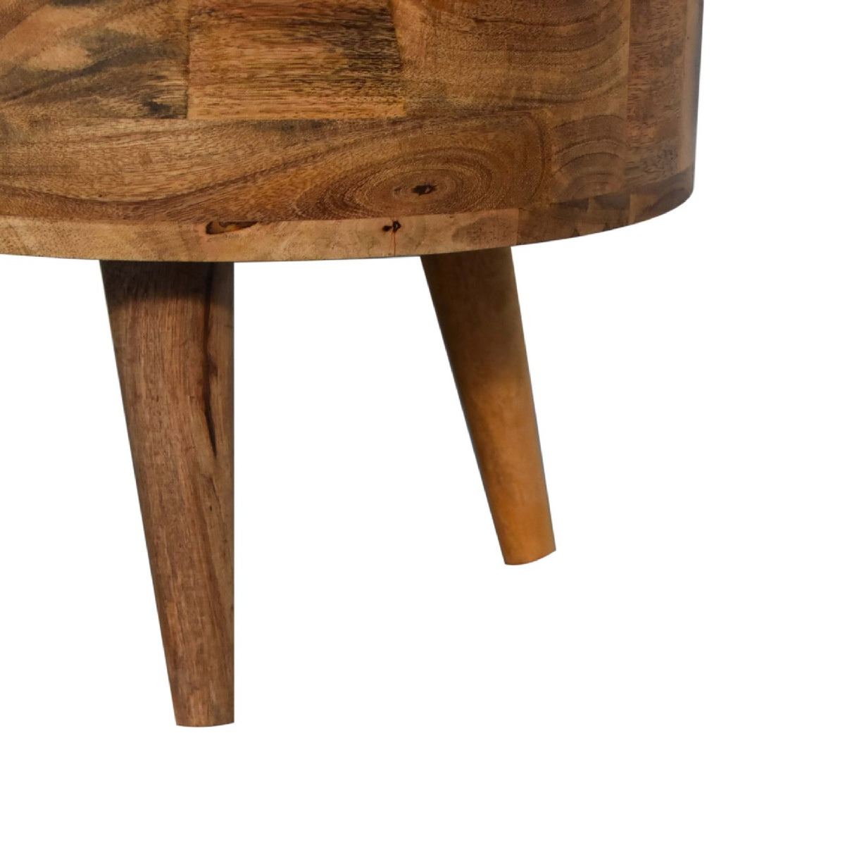 Mini Oak-ish Rounded Mango Wood Coffee Table