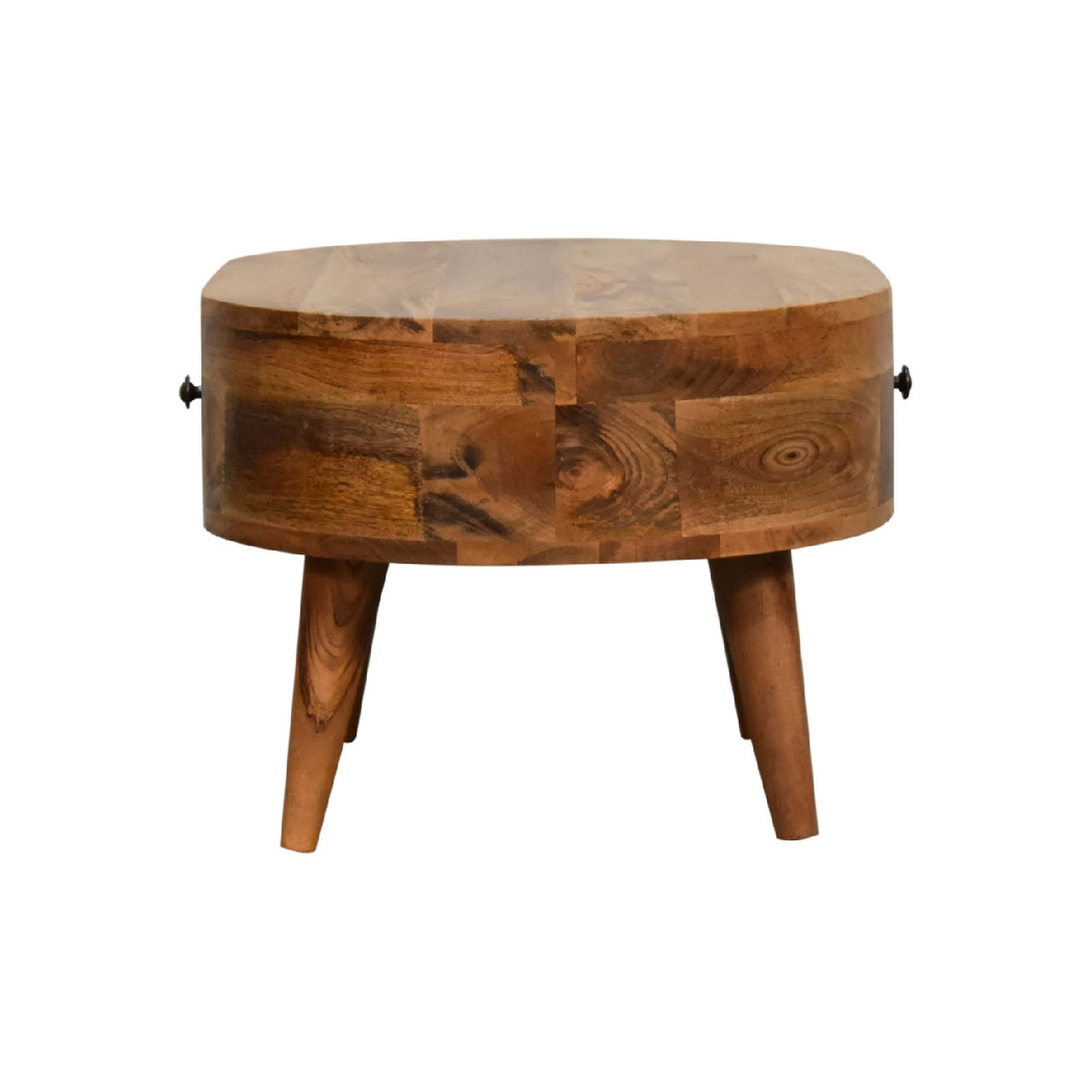 Mini Oak-ish Rounded Mango Wood Coffee Table