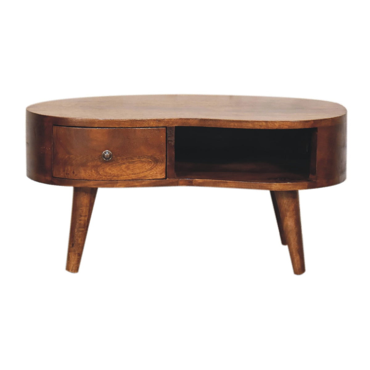 Mini Chestnut Wave Mango Wood Coffee Table