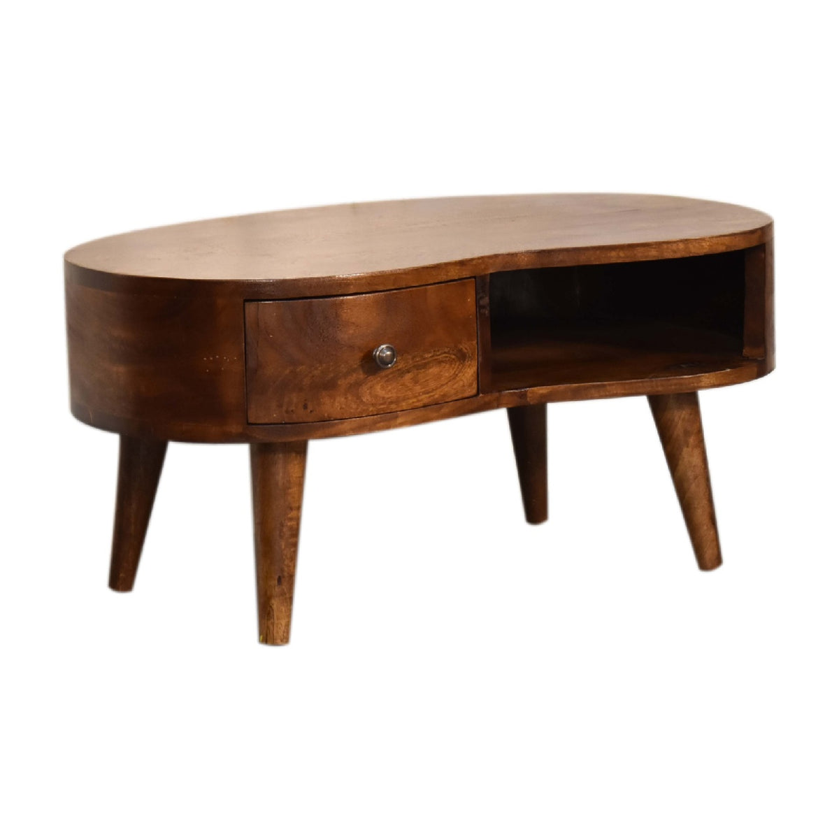 Mini Chestnut Wave Mango Wood Coffee Table