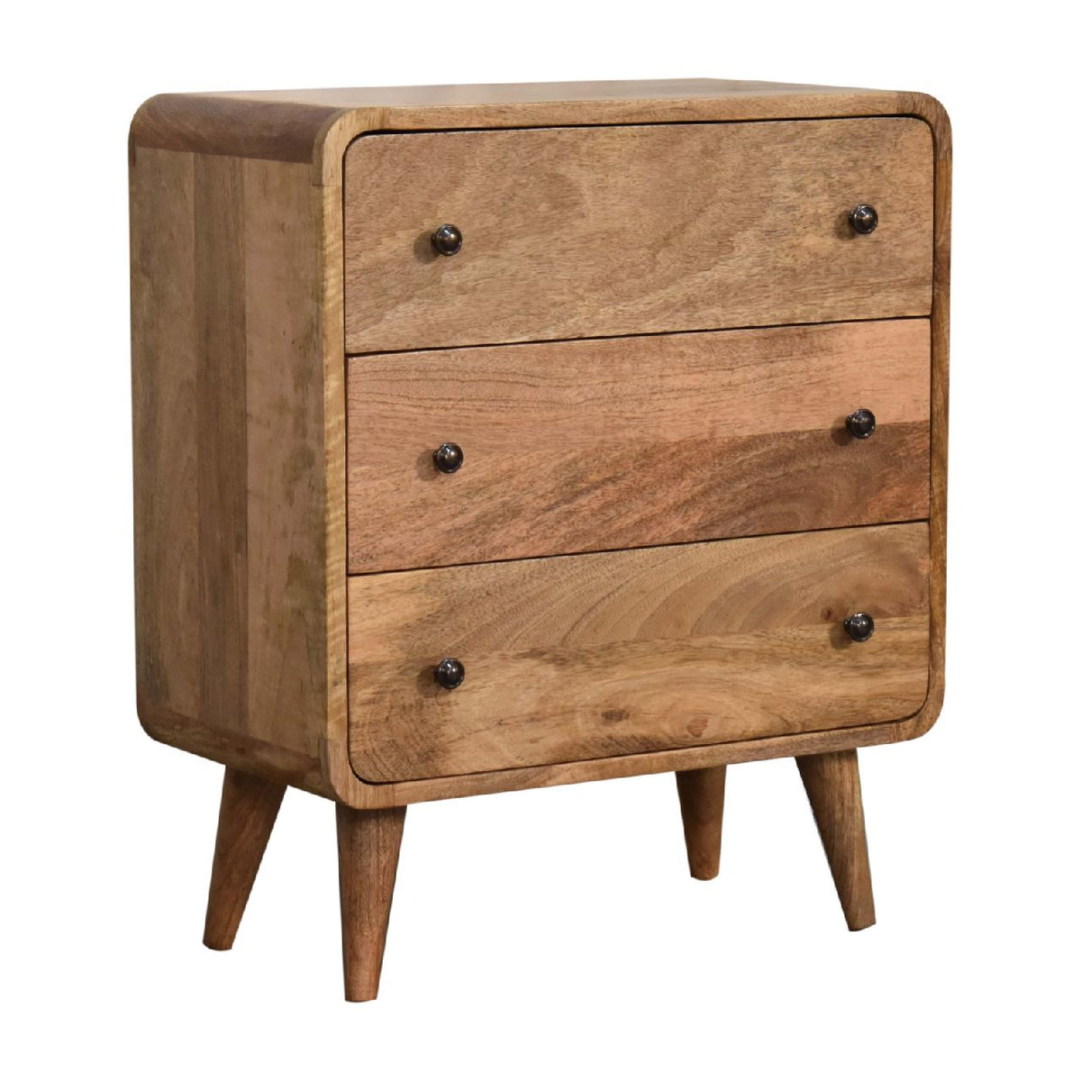 Curved Small 3 Drawer Chest Dresser