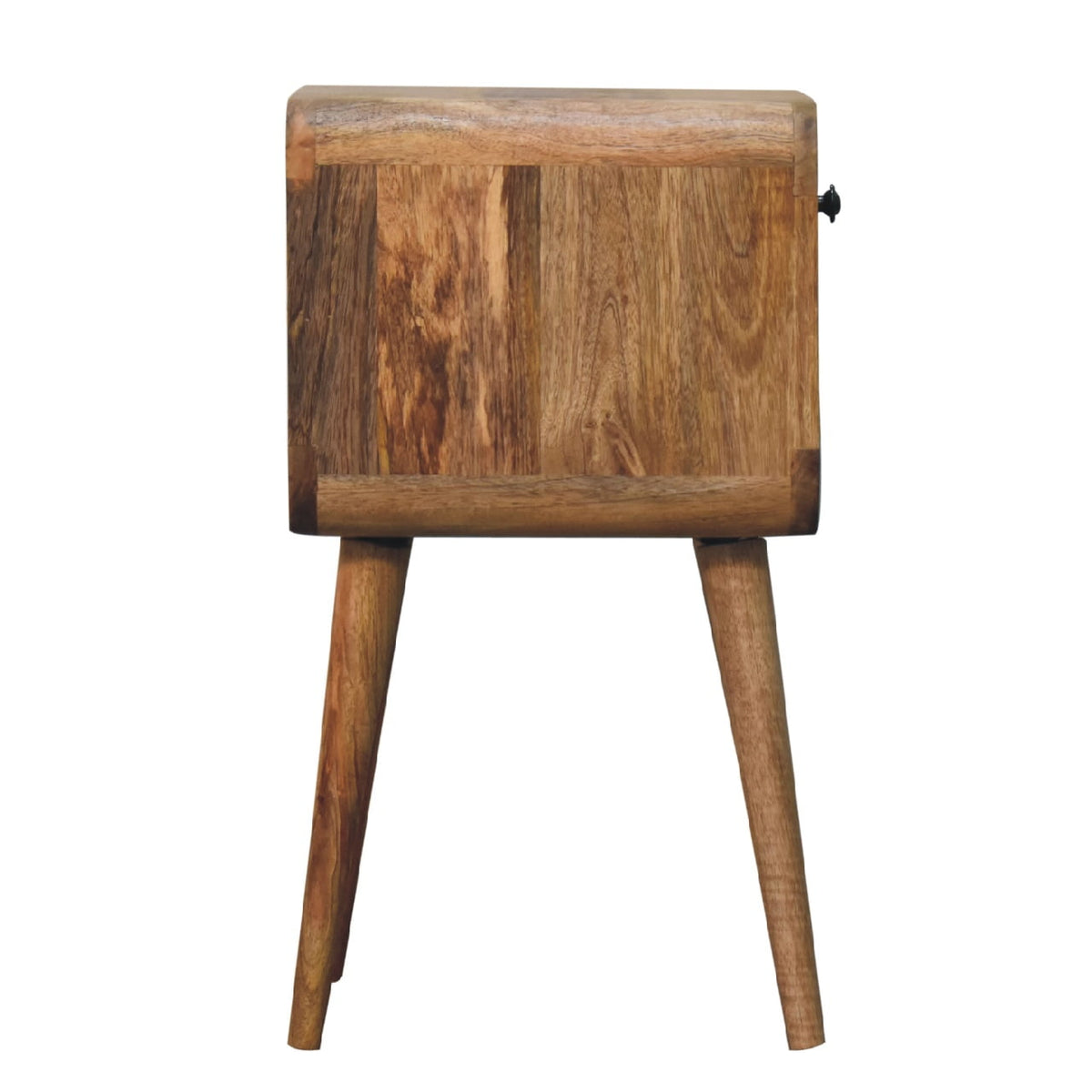 Small 1 Drawer Curved Mango Wood Bedside Table