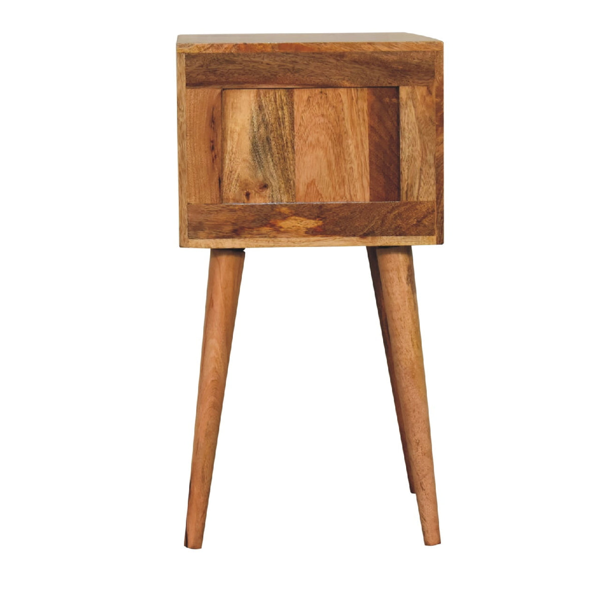 Mini 2 Drawer Mango Wood Bedside Table Oak-ish Finish