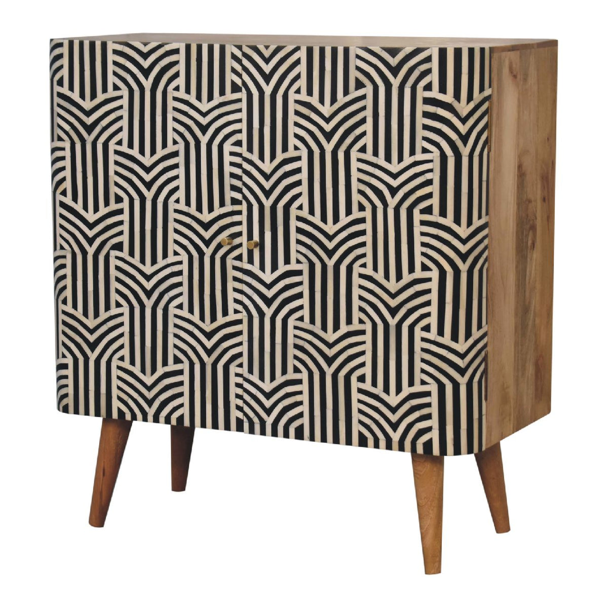 Edessa Mango Wood Bone Inlay 2 Door Sideboard Cabinet